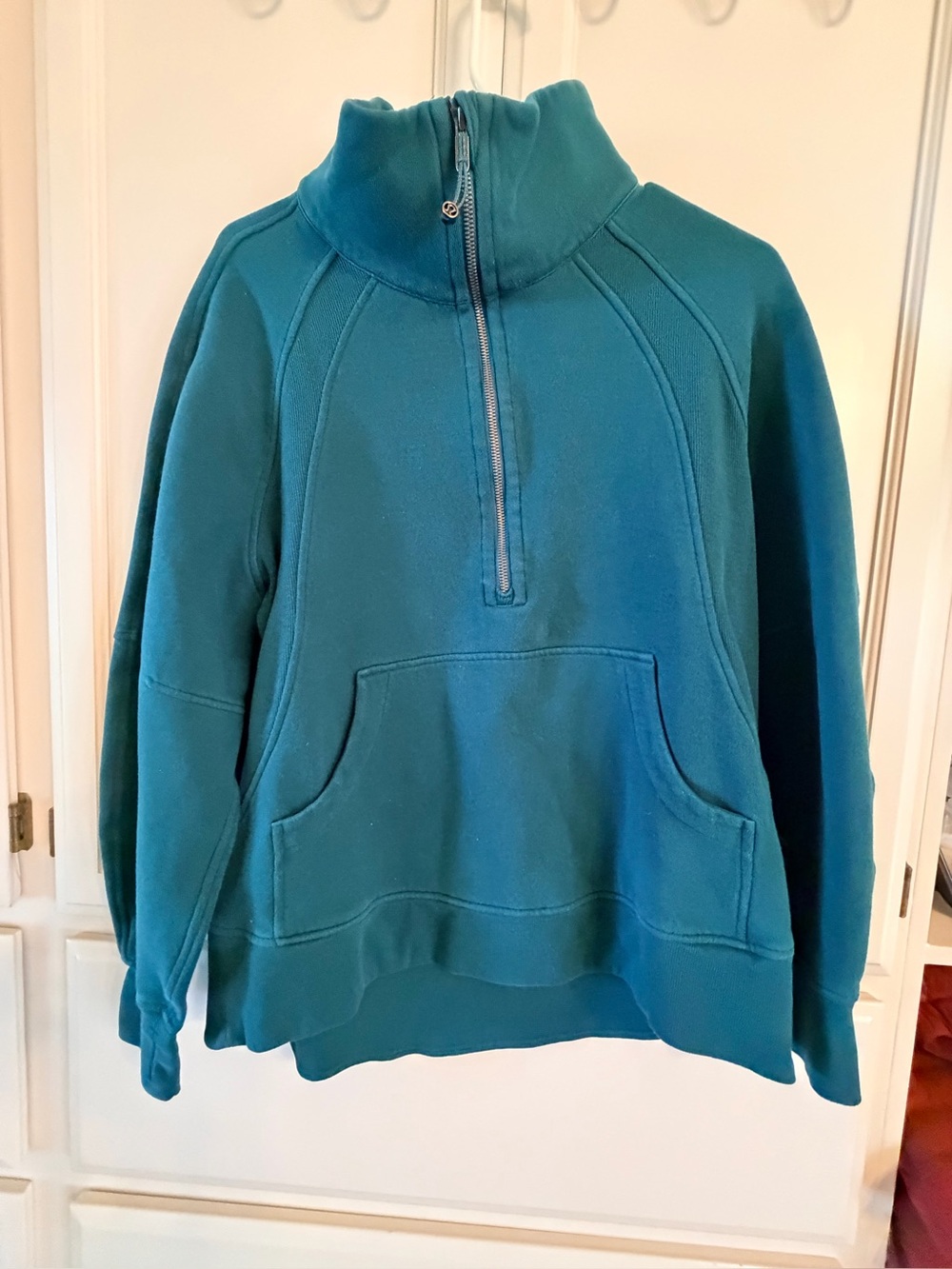Lululemon M/L emerald green scuba pullover half zip full length